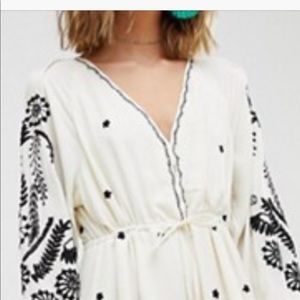 Free People White and Black Jumpsuit
